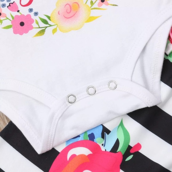 Girl’s Floral Shirt Pants Bow Outfit size 12-18m - Picture 7 of 7